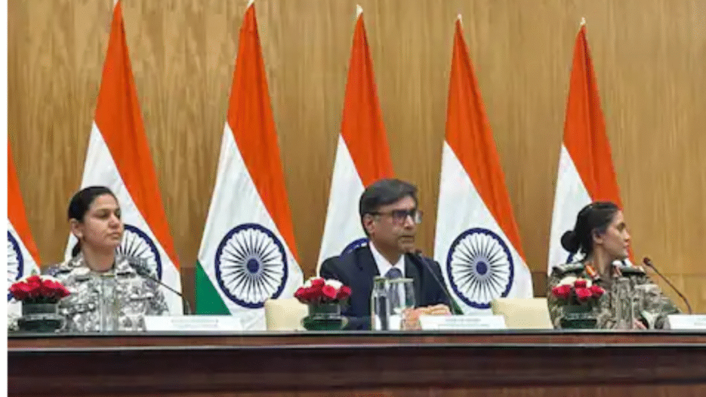 रक्षा और विदेश मंत्रालय की संयुक्त प्रेस कॉन्फ्रेंस