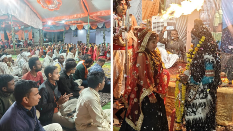 भागवत कथा के तीसरे दिन शिव-पार्वती विवाह प्रसंग के दौरान जमकर झूमे श्रोता