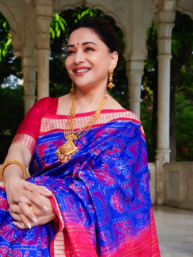 साड़ी में बला सी खूबसूरत लगीं माधुरी दीक्षित,  साड़ी पहन दिखायी निशा सी अदा