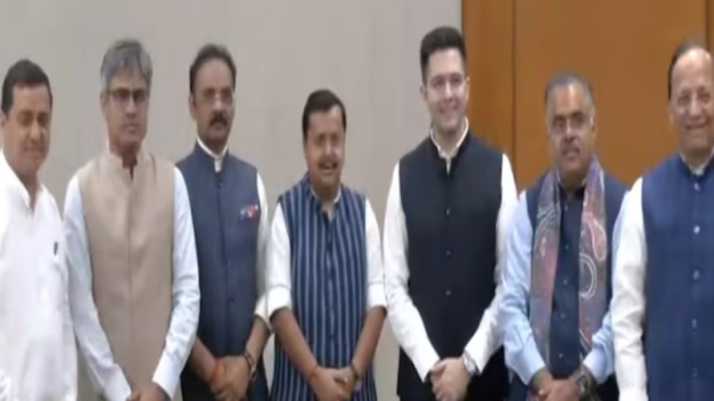 आम आदमी पार्टी छोड़कर भाजपा में शामिल हुए राज्यसभा सांसद राघव चड्ढा, संदीप पाठक और अशोक मित्तल आम आदमी पार्टी छोड़कर भाजपा में शामिल हुए राज्यसभा सांसद राघव चड्ढा, संदीप पाठक और अशोक मित्तल - Samachar Mirchi