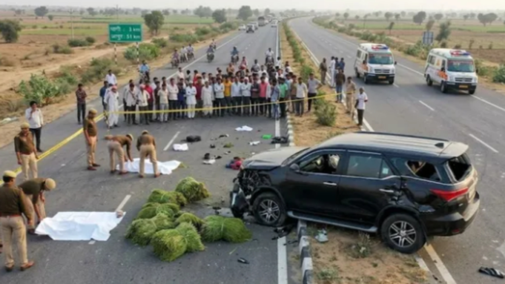 जयपुर में तेज रफ्तार SUV का कहर, सड़क किनारे मूंग सुखा रहे एक ही परिवार के चार लोगों की मौत जयपुर में तेज रफ्तार SUV का कहर, सड़क किनारे मूंग सुखा रहे एक ही परिवार के चार लोगों की मौत - Samachar Mirchi